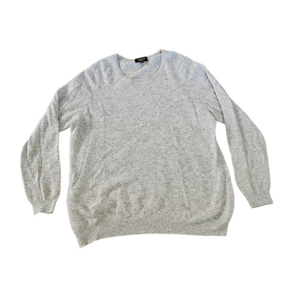 Charter Club Luxury 100% Cashmere Sweater Womens 3X Gray Crew Neck Pullover